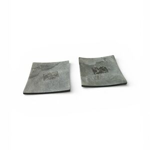 Set of Two Gray Square Plates